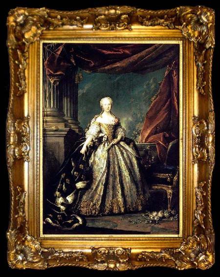 framed  Louis Tocque Portrait of Maria Teresa of Spain as the Dauphine of France, ta009-2